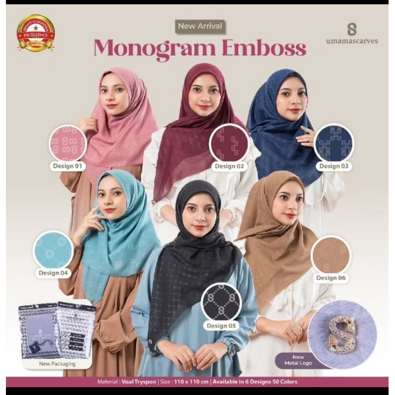 Segiempat terbaru Umama Embos Monogram Motif // New arrival // Umama Logo S Diamond Swarovsky