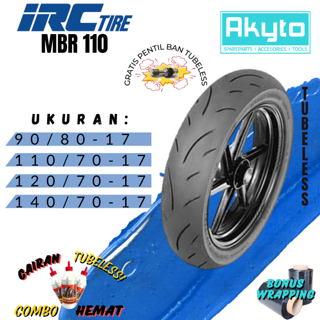 BAN IRC MBR 110 RING 17 / BAN TUBELESS R17 / BAN MOTOR BEBEK UNDERBONE / MOTOR SHOGUN SMASH SUPRA X 