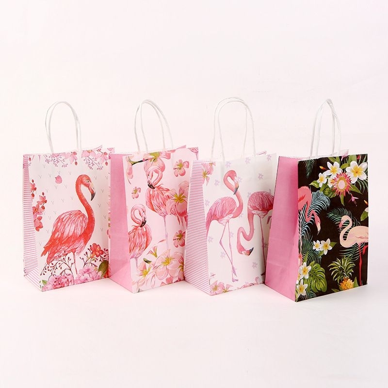

DARIKHOSHOP⭐️PAPER BAG GOODIE BAG MOTIF FLAMINGO TAS KADO ULANG TAHUN