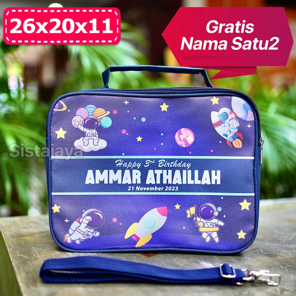 Tas Ulang Tahun Anak Premium Astronot / Tas Selempang Ulang Tahun Anak / Goodiebag Ultah Anak Premiu