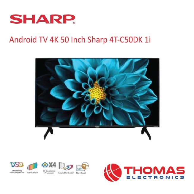 Android Led TV AQUOS 4K UHD 50 Inch Sharp 4TC50DK1X 4TC 50 DK 1X Garansi Resmi