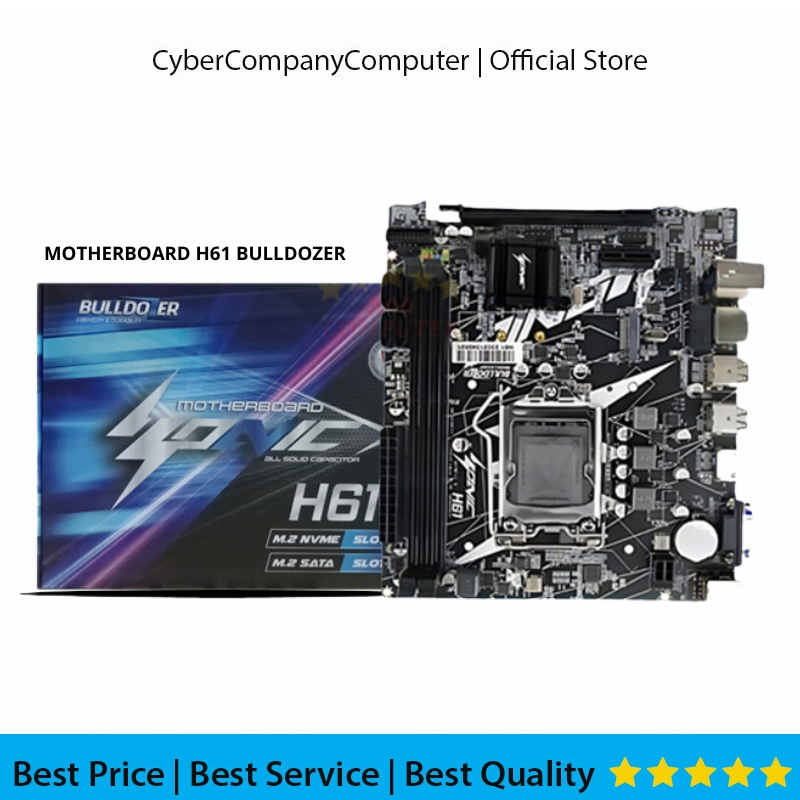MAINBOARD ONLY H61 BULLDOZER - MOTHERBOARD H61 BULLDOZER SOCKET LGA 1155 DDR3 SUPPORT GEN 2/3  - MOB