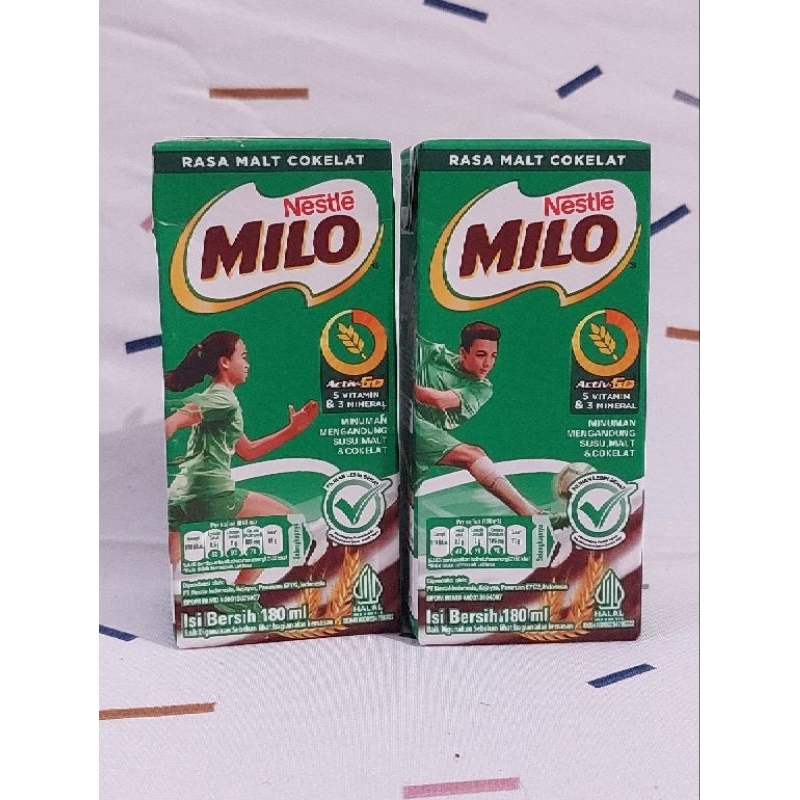 

Milo activ-Go Cokelat UHT kotak 180ml original 100%