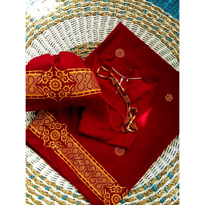 SARUNG+SEPU+BAJU LEHER V WANITA WARNA MERAH