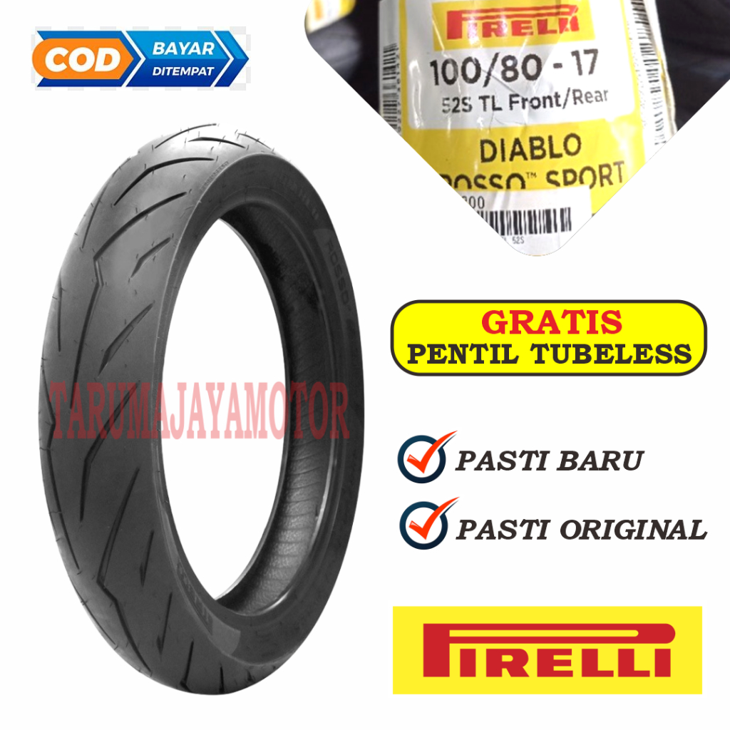 Pirelli Diablo Rosso Sport 100/80-17 Racing Compound Ban Luar Motor Balap Road Race Ring 17
