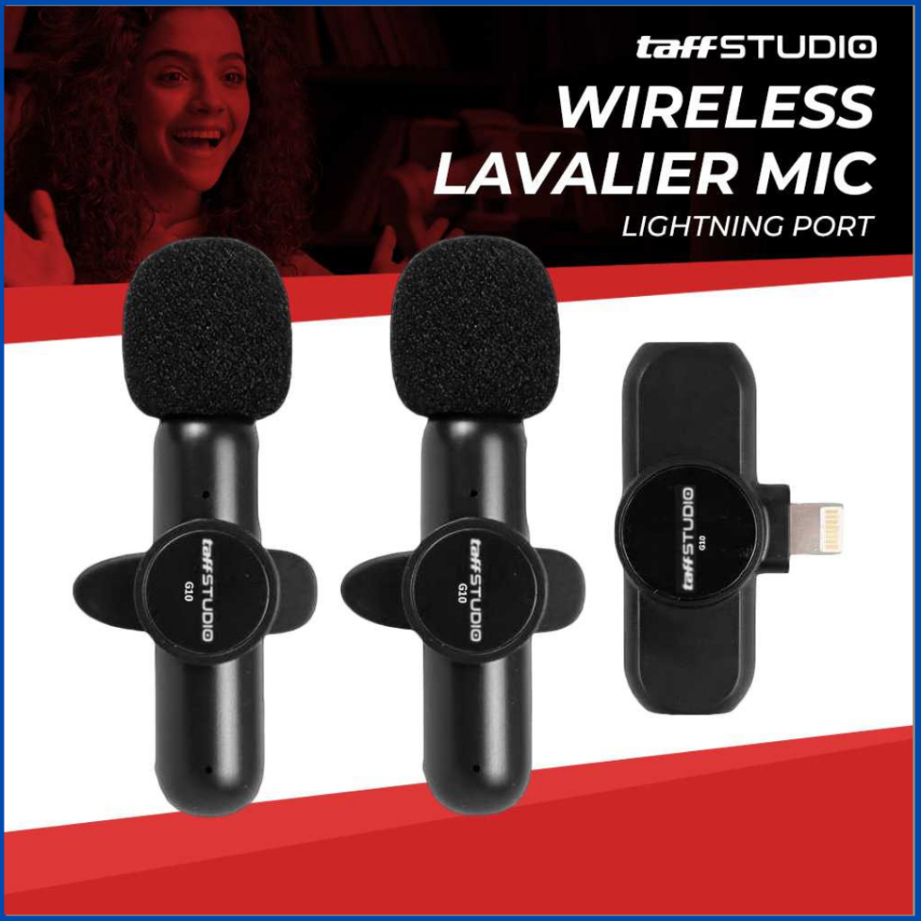COD TaffSTUDIO MIC mikropon jepit konten kreator wireles murah isi 2 vlog tanpa kabel youtuber.G10
