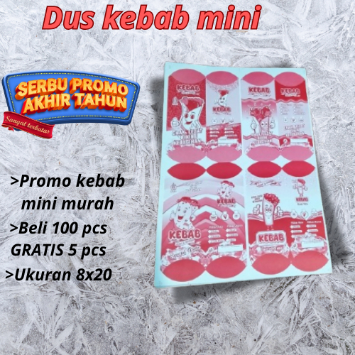 

Kemasan kebab mini isi 100 // Dus kebab mini 8x20 // Wadah kebab // Box kebab mini // Kotak kebab mini isi 100