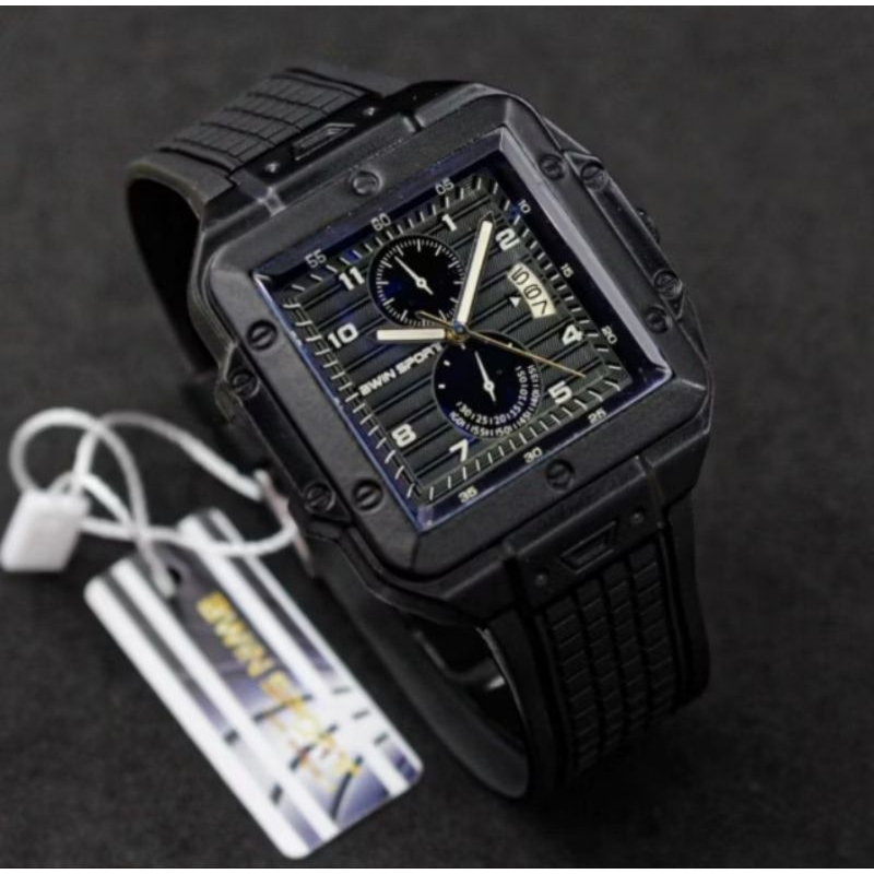 JAM TANGAN PRIA // JAM TANGAN PRIA AWIN SPORT // JAM TANGAN PRIA TALI KARET HITAM TANGGAL AKTIF