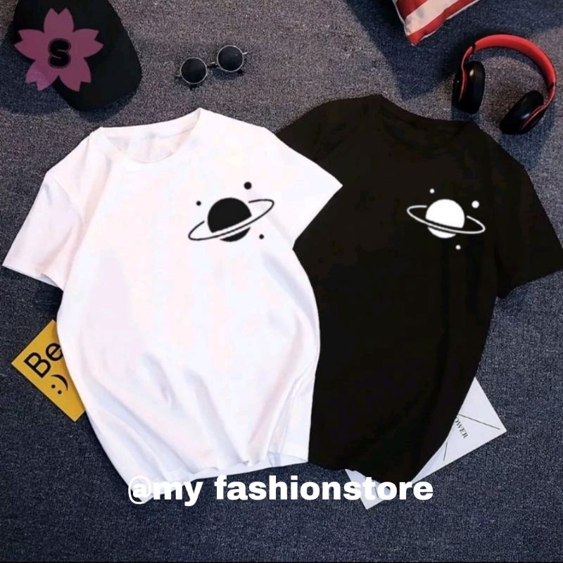 Baju Kaos Pria Motif Planet Kaos Distro Cowok Lengan Pendek Baju Atasan Pria Dewasa Kaos Oblong