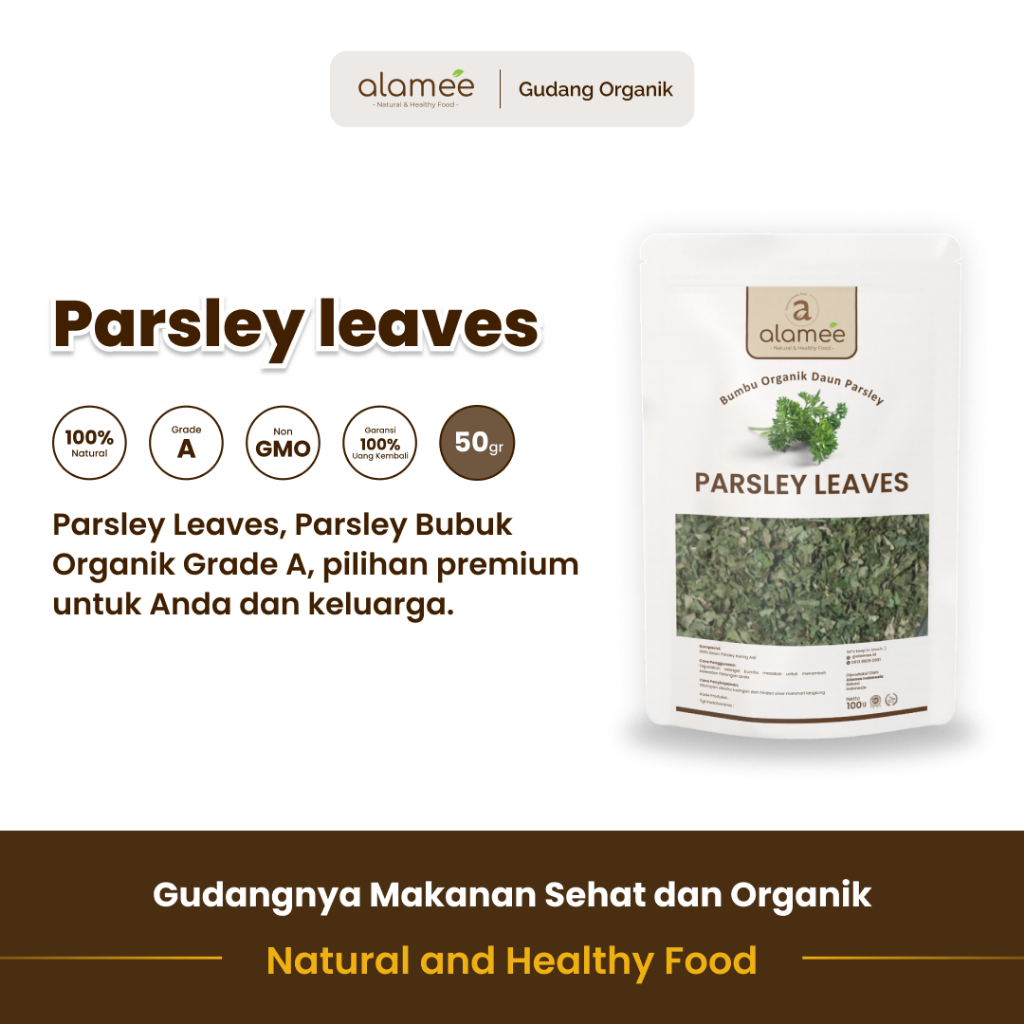 

alamee bumbu organik parsley 50 gram dari petani lokal dengan herba segar dan rasa unik herbal
