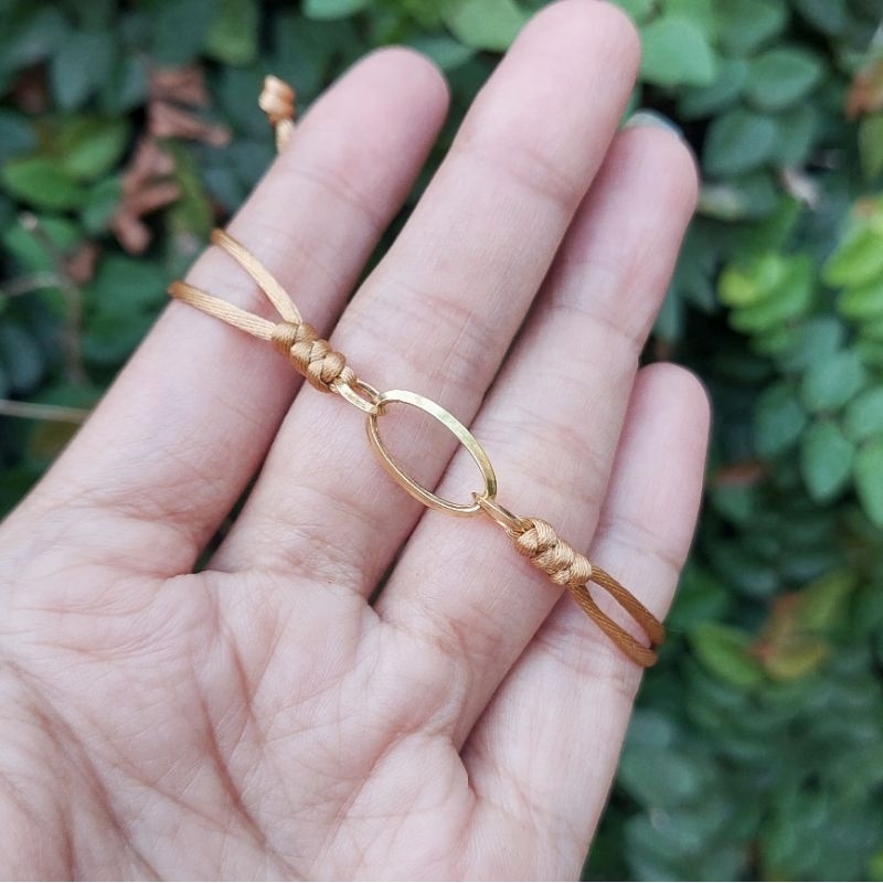 gelang tali  kombinasi emas asli
