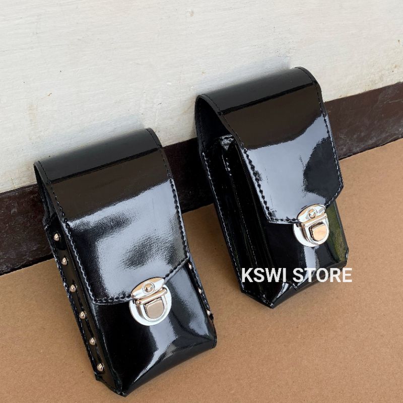 Sarung Dompet HP Pinggang Polos Kilap Lantas Satpam Dishub Dll