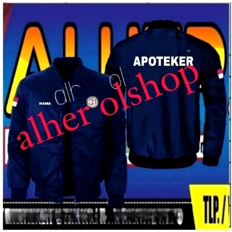 Jaket bordir apoteker Jaket apoteker jaket bomber apoteker jaket kerja apoteker jaket seragam apotek