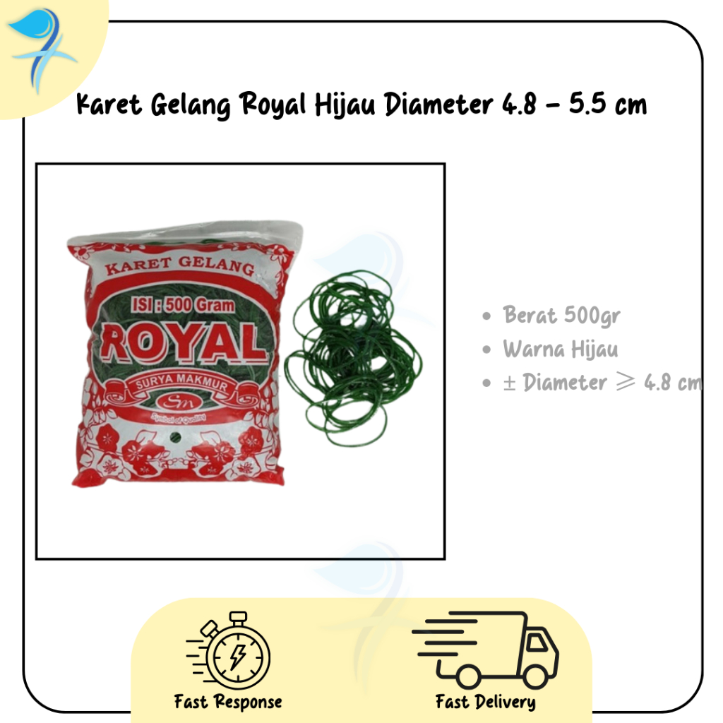 

Karet Gelang Royal Hijau 500 gr Diameter 4.8 - 5.5 cm