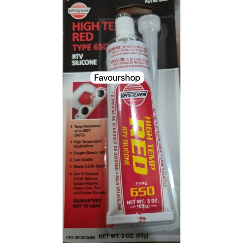Lem Silicone red Versachem hi temp type 650 300 grm