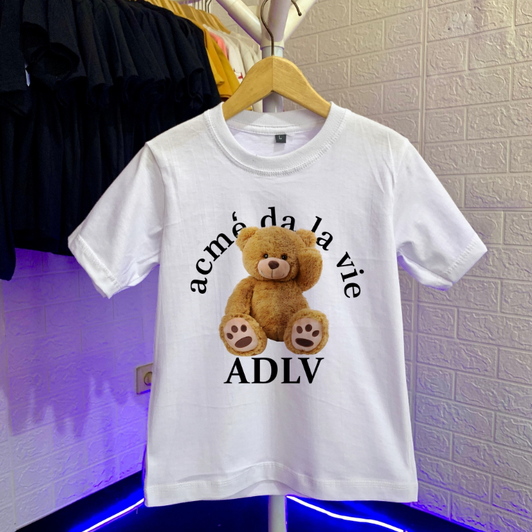 Kaos Anak Laki Laki 1-11 Tahun ADLV Beruang Cotton Combed 30s Baju Kaos Anak Cowok Cewek
