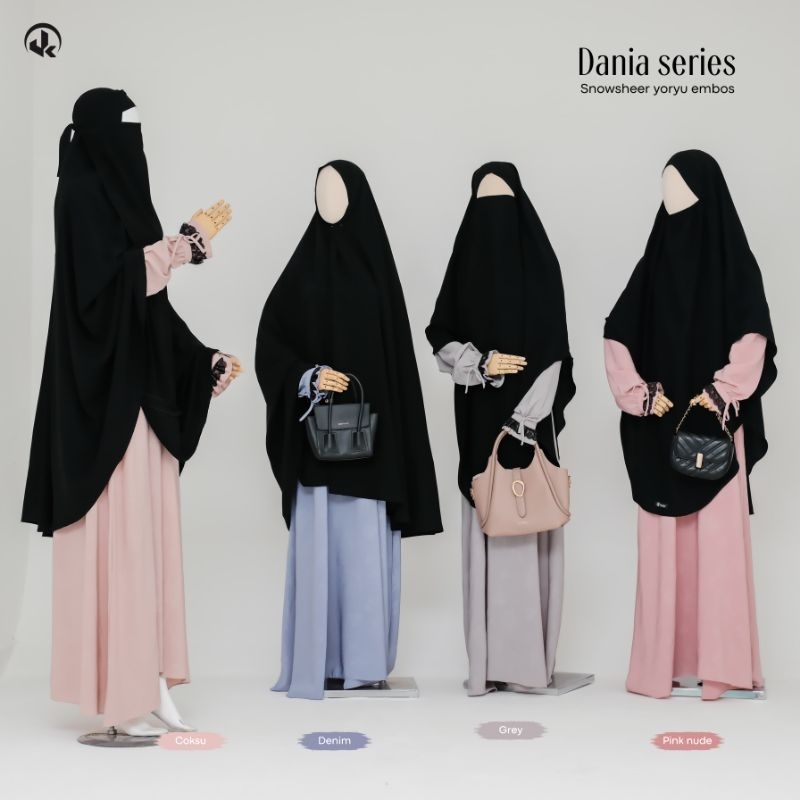 UKHijab - Dania series set khimar cadar Bandana Jetblack Moreba
