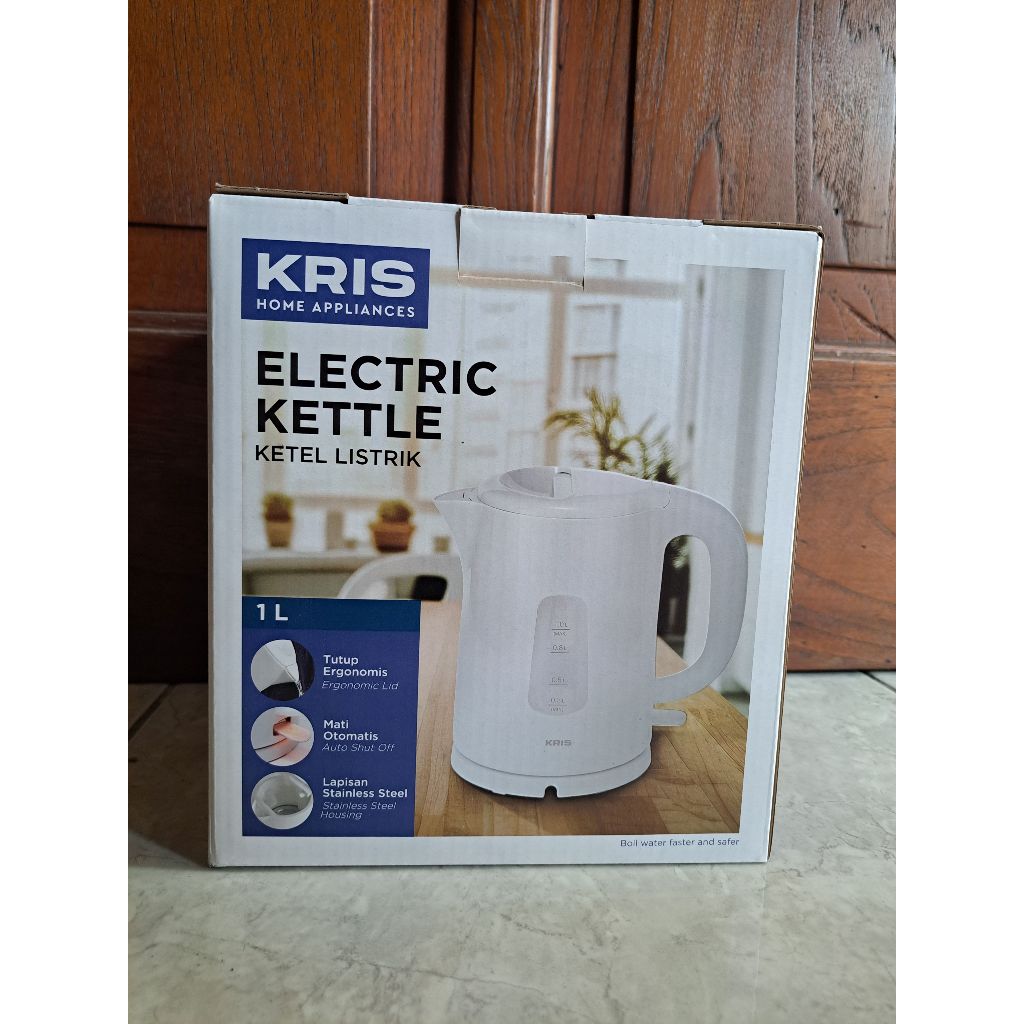 Kris 1 ltr Teko Listrik Stainless Steel Electric Kettle