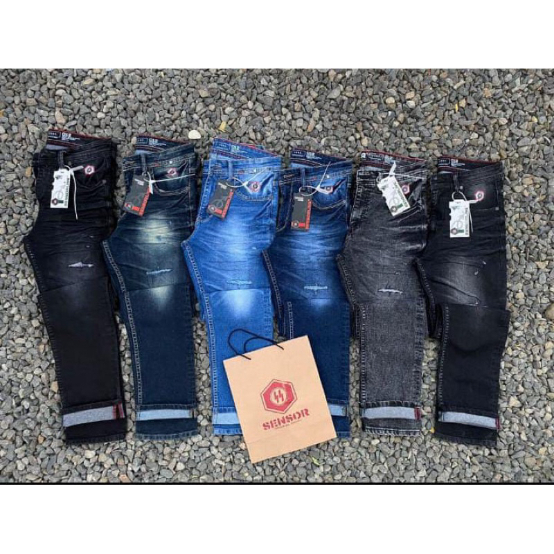 Celana Panjang sobek Pria Distro Ripped tebal Nyaman - Celana Sobek Distro Stretch melar - Celana Pa