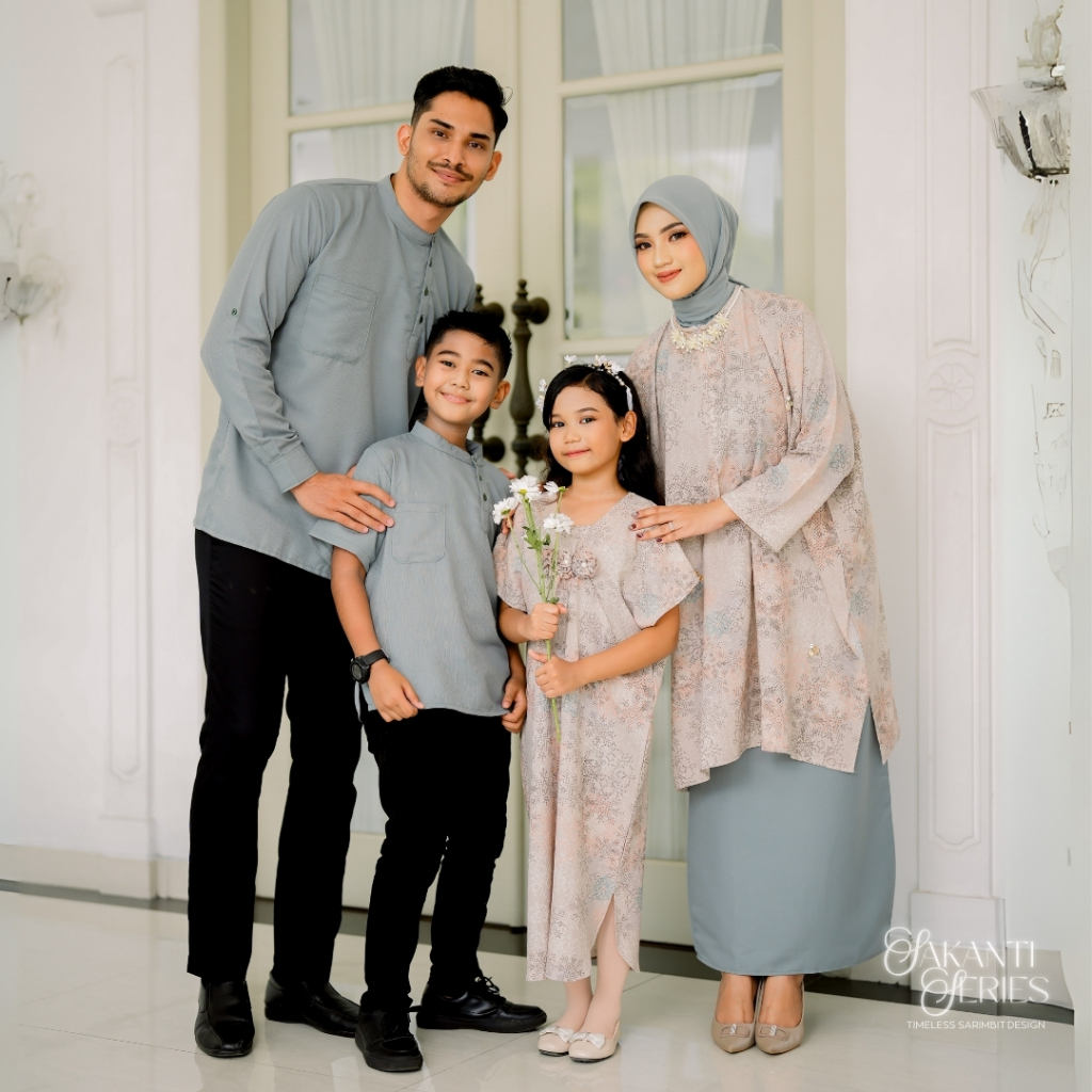 Sakanti Series - Family Set Couple Lebaran 2025 Kaftan Sarimbit Couple Keluarga Koko Tunik Anak Dewa