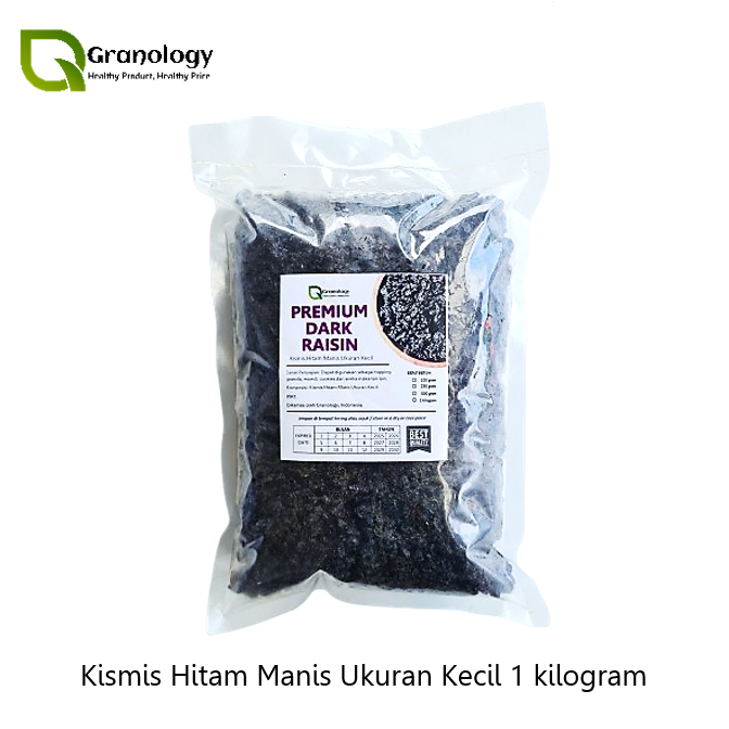 

Premium Dark Raisin / Kismis Hitam Manis Ukuran Kecil (1 kilogram) by Granology