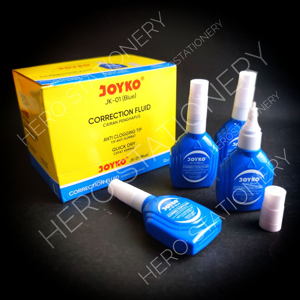 

Correction fluid penghapus cair joyko JK-01 blue . 12 unit