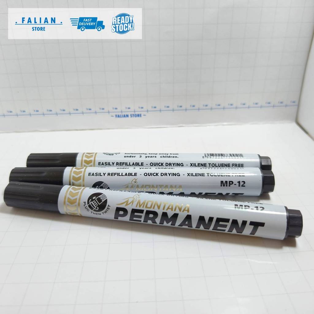 

Montana Permanent Marker MP-12 - Spidol Permanen Isi Ulang, Tahan Lama dan Cepat Kering