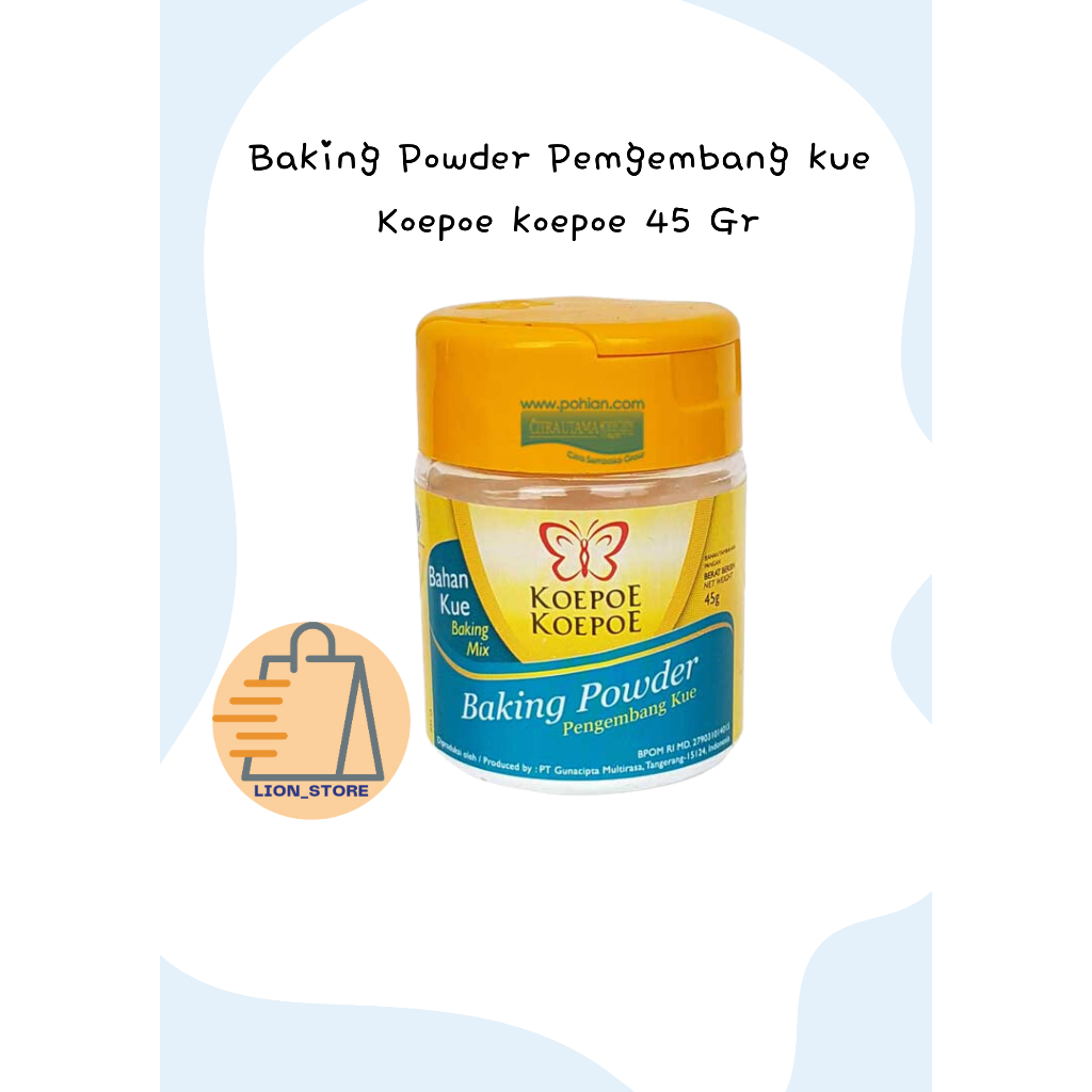 

Koepoe Koepoe Baking Powder 45 Gr Pengembang Kue Bahan Bubuk Halal