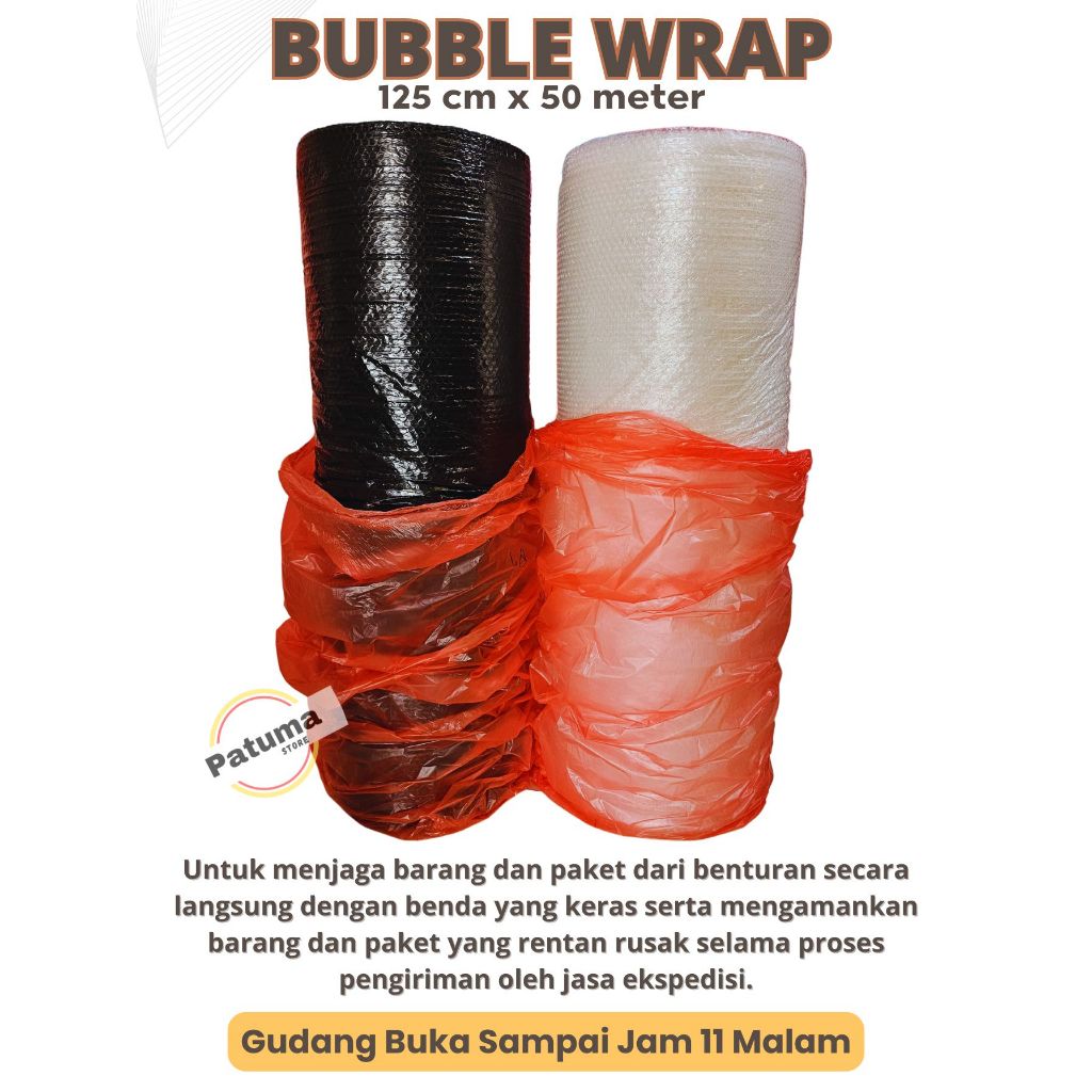 

BUBBLE WRAP 125cmx50m SUPER EKONOMIS HITAM PUTIH