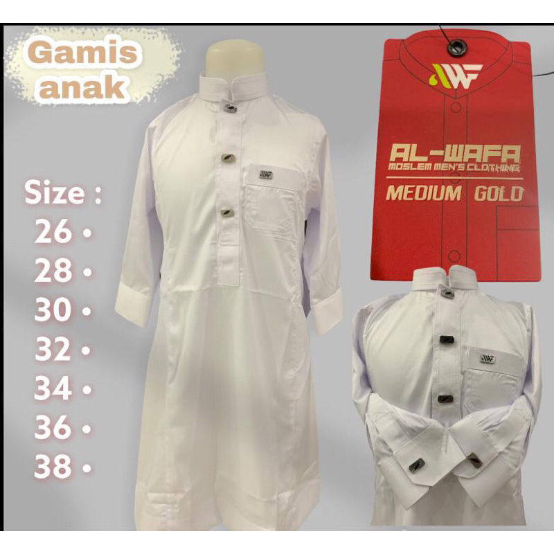 Gamis Putih Anak Merk al Wafa Termurah Terlaris