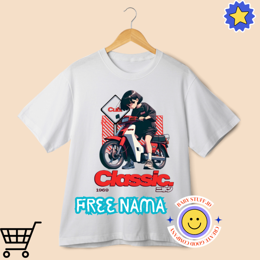BAJU ANAK KAOS ANAK MOTOR ASTREA CLASIK FREE NAMA