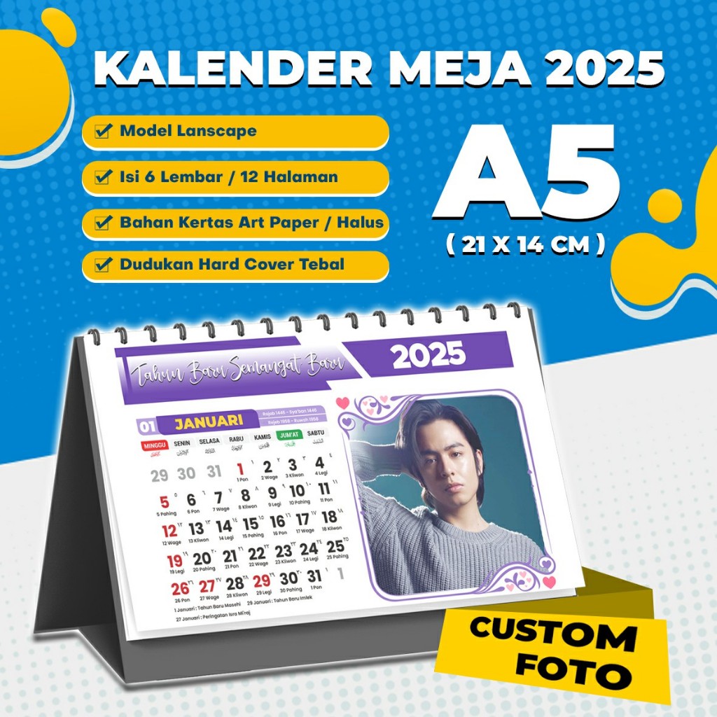 

KALENDER 2025 I KALENDER MEJA I KALENDER DUDUK I KALENDER FOTO I KALENDER CUSTOM