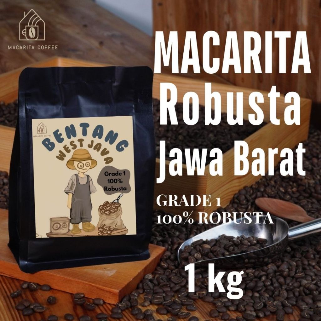 

Macarita bentang west java kopi robusta jawa barat kopi grade 1 premium 1kg