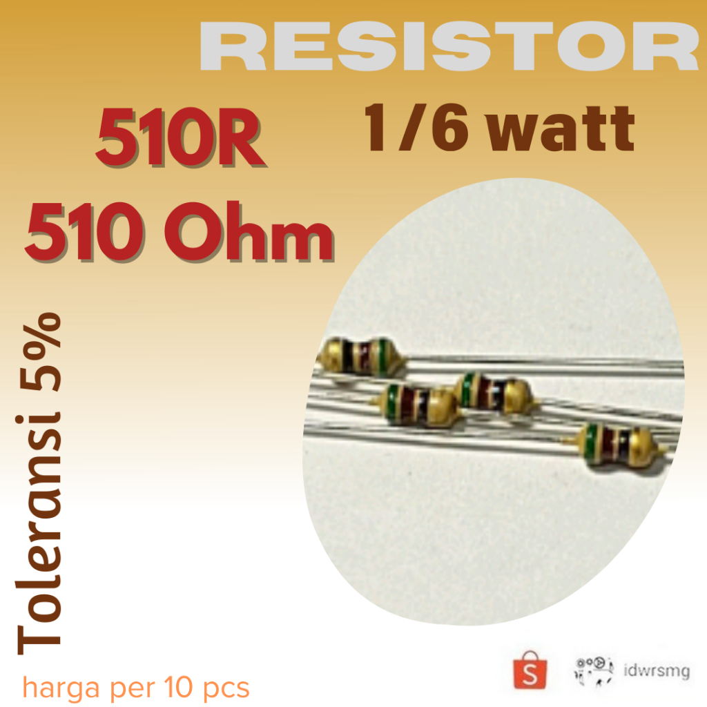 R Resistor 510R R510Ohm 1/6w 510 ohm 510ohm 1/6 watt 5%