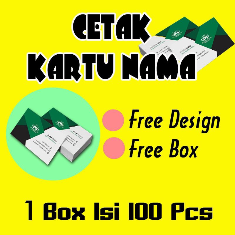 

cetak kartu nama 1sisi laminating glossy/doof