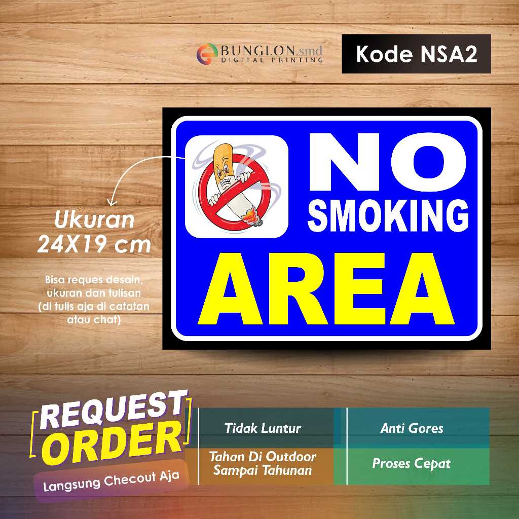 

STIKER NO SMOKING AREA + LAMINASI KODE NSA2 BIRU