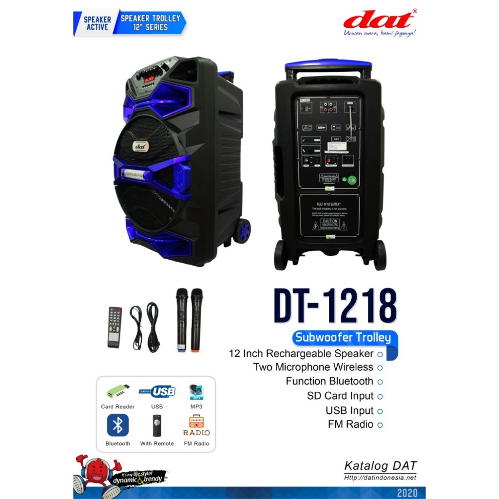 Speaker Portable DAT DT 1218 12 inchi