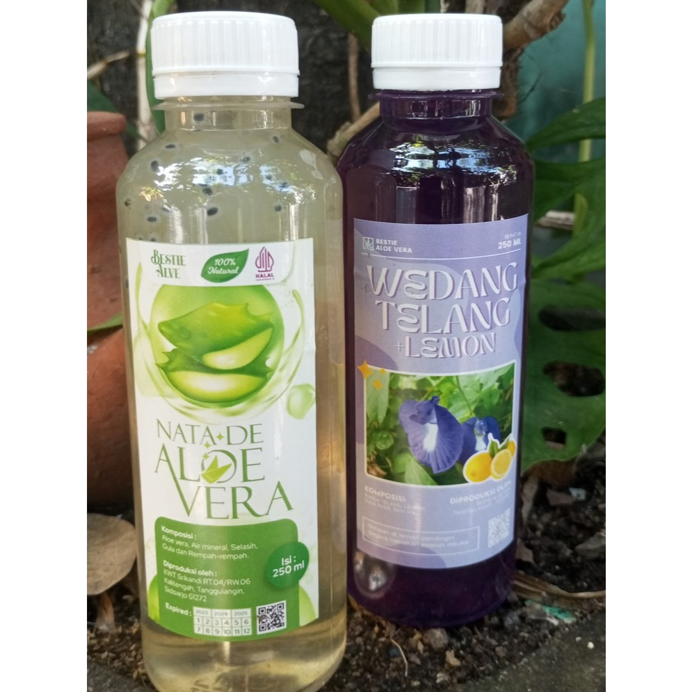 

KIRIM INSTAN Bestie Aloe Vera Minuman Herba Nata de Aloe Vera dan Wedang Telang