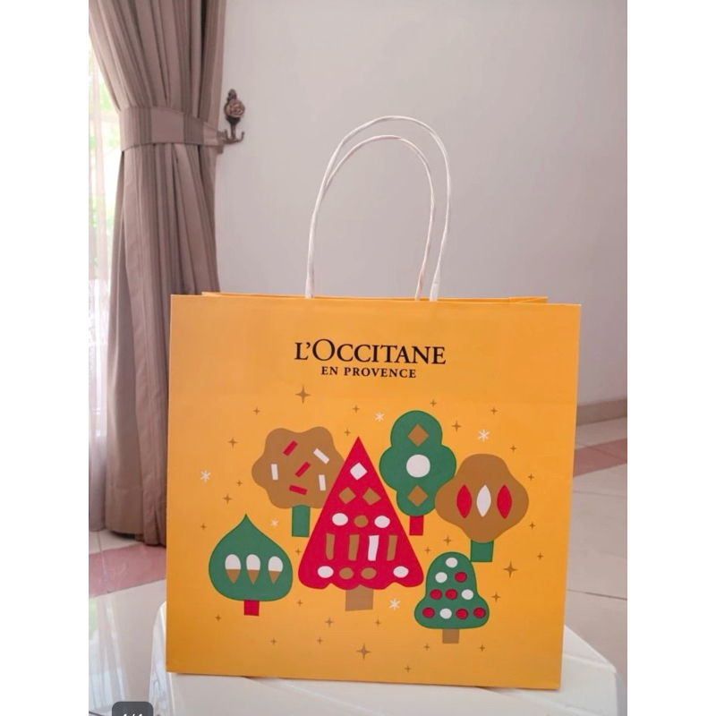 

loccitane paper bag kantong christmas edition edisi natal