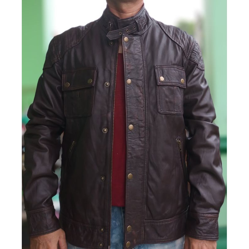 Jaket kulit Trucker By ASOS