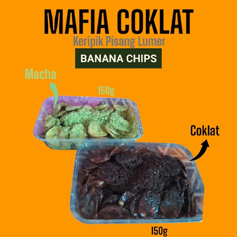 

PAKET HEMAT 2BOX Keripik pisang coklat lumer Coklat dan Macha per box 150g