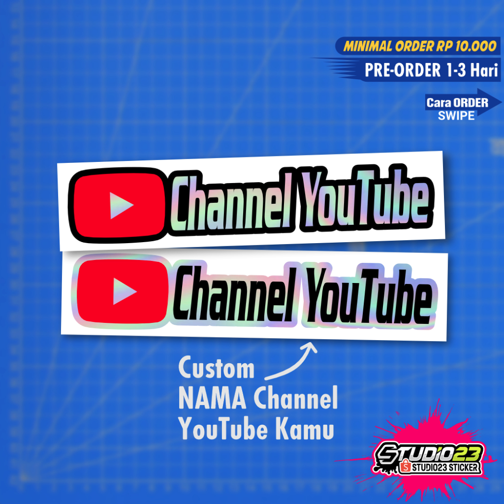 

Stiker Cutting nama channel YouTube Custom Hologram