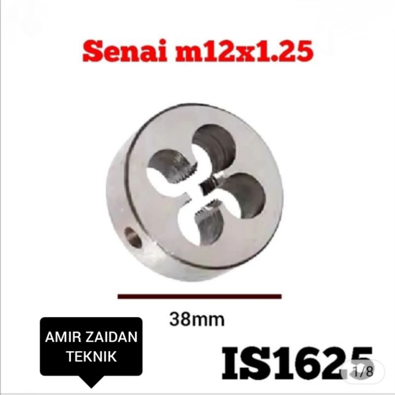 Star+1pcs mata senai snai snei senei m12x1.25 baut 17 otomotif round die tap lebar 38mm