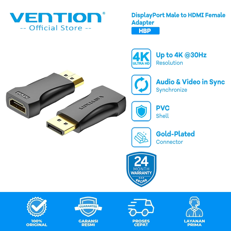 Vention Converter DisplayPort DP Male to HDMI Female HD FHD 4K