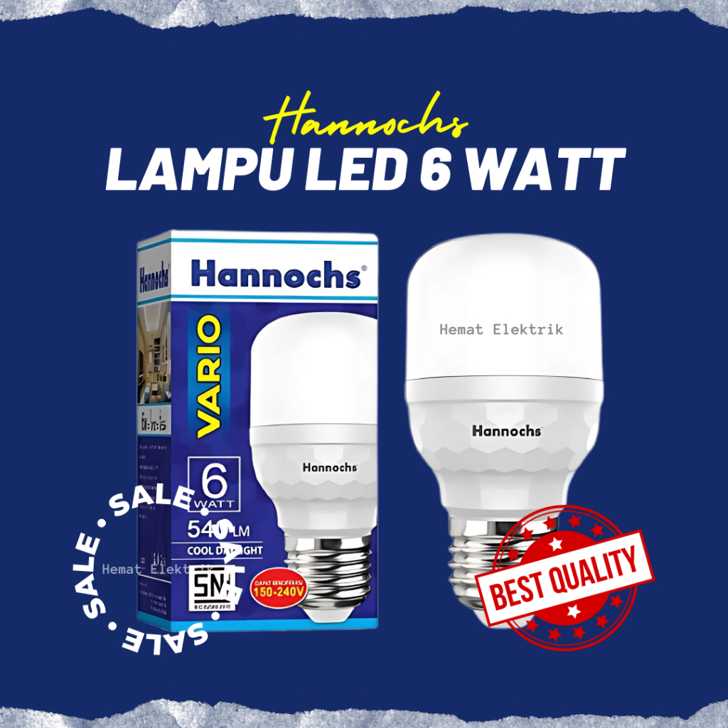 Hannochs Vario Lampu Rumah LED Terang 6 Watt / 6W Garansi 1 Tahun
