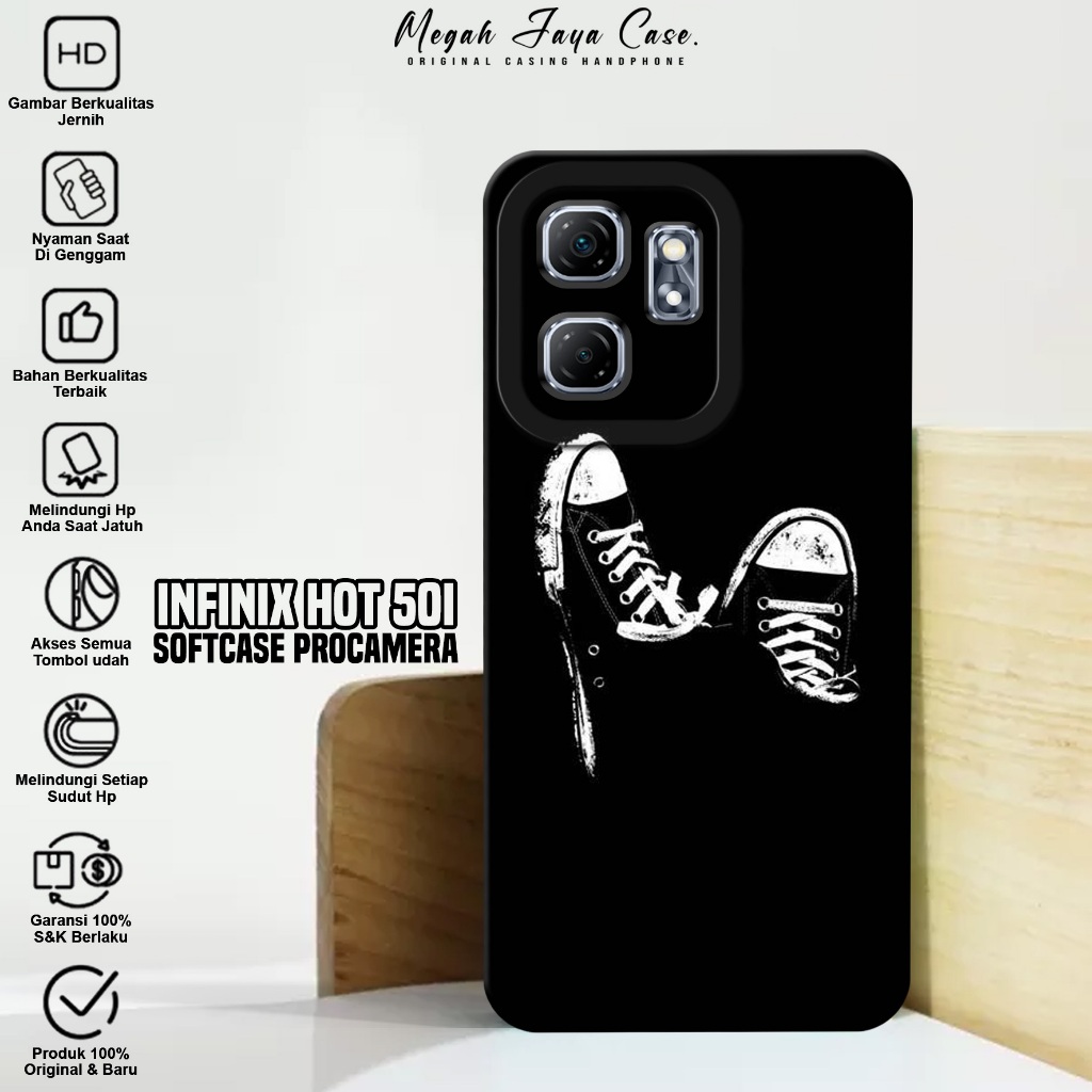 Softcase Infinix Hot 50i - Case Hp Hp Infinix Hot 50i Motif BLCK - Silikon Hp Infinix Hot 50i - Kond