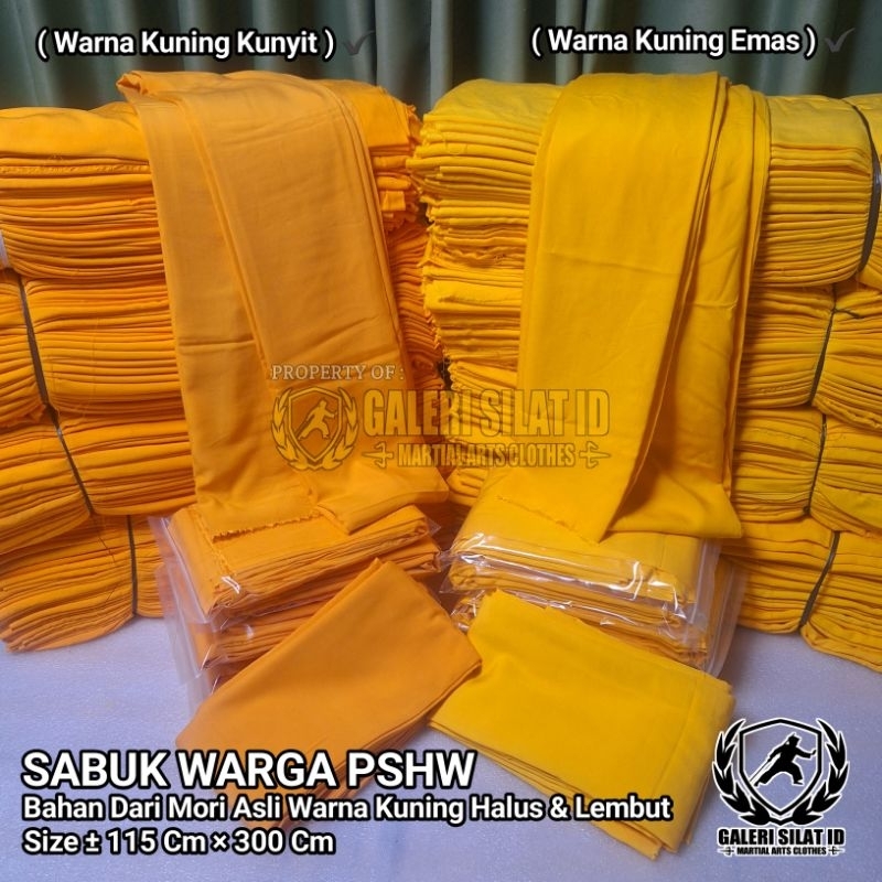 Sabuk Mori Kuning PSHW - Mori Asli Warna Kuning - Sabuk Warga PSHW