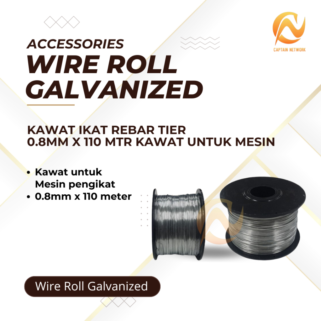 Wire Roll Galvanized|Kawat Ikat Rebar Tier 0.8mm x 110 mtr Kawat
