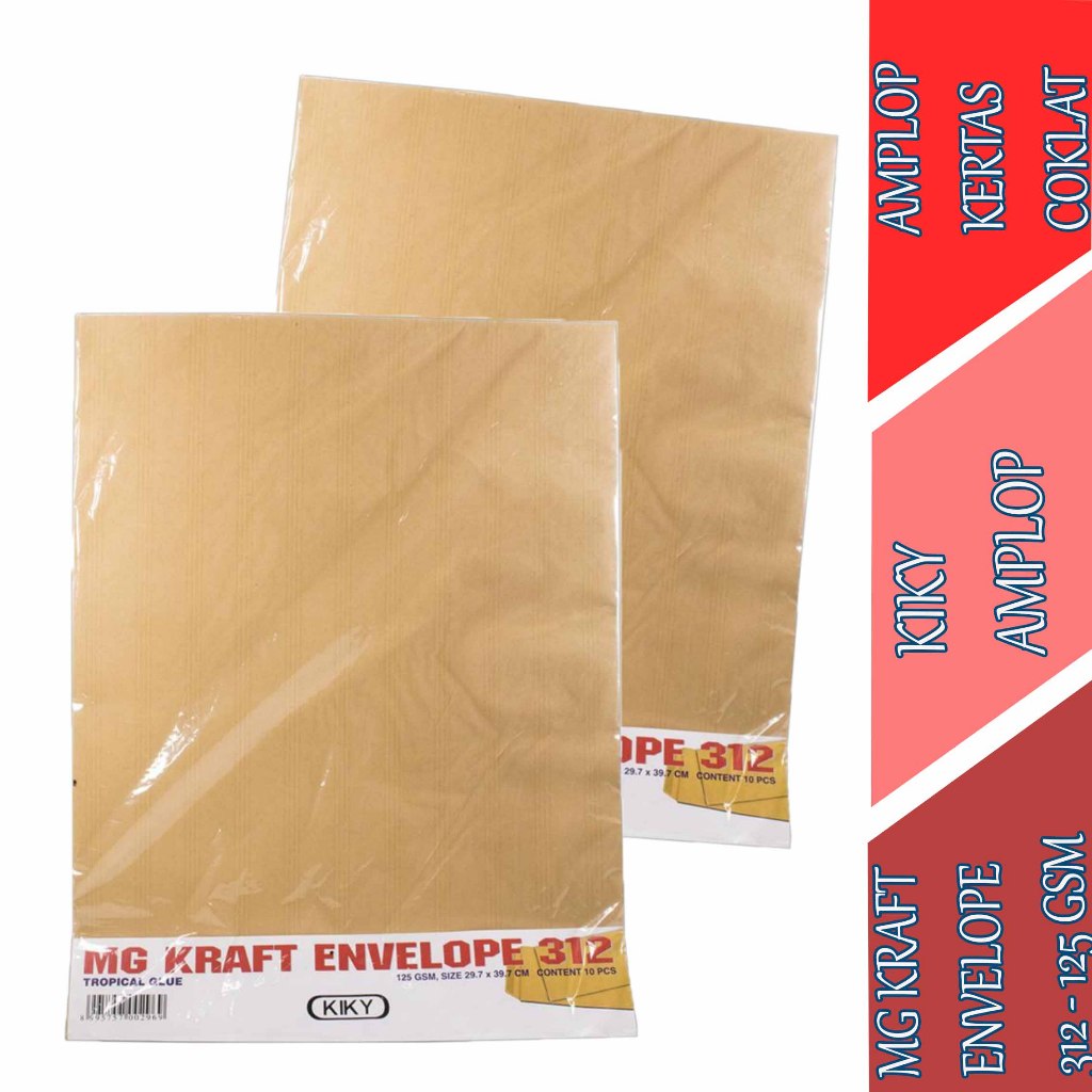 

Amplop Kraft Mg 312 - Kiky - Amplop Coklat With Glue - Uk.29.7x39.7cm