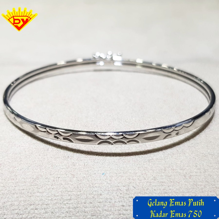 Gelang Bangle Emas Putih Terbaru Kadar Emas 750